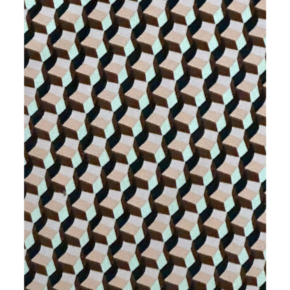 ADRIANNA PAPELL Square Neck Blouse Relaxed Top Pink Geometric Work Career Office - Picture 8 of 9